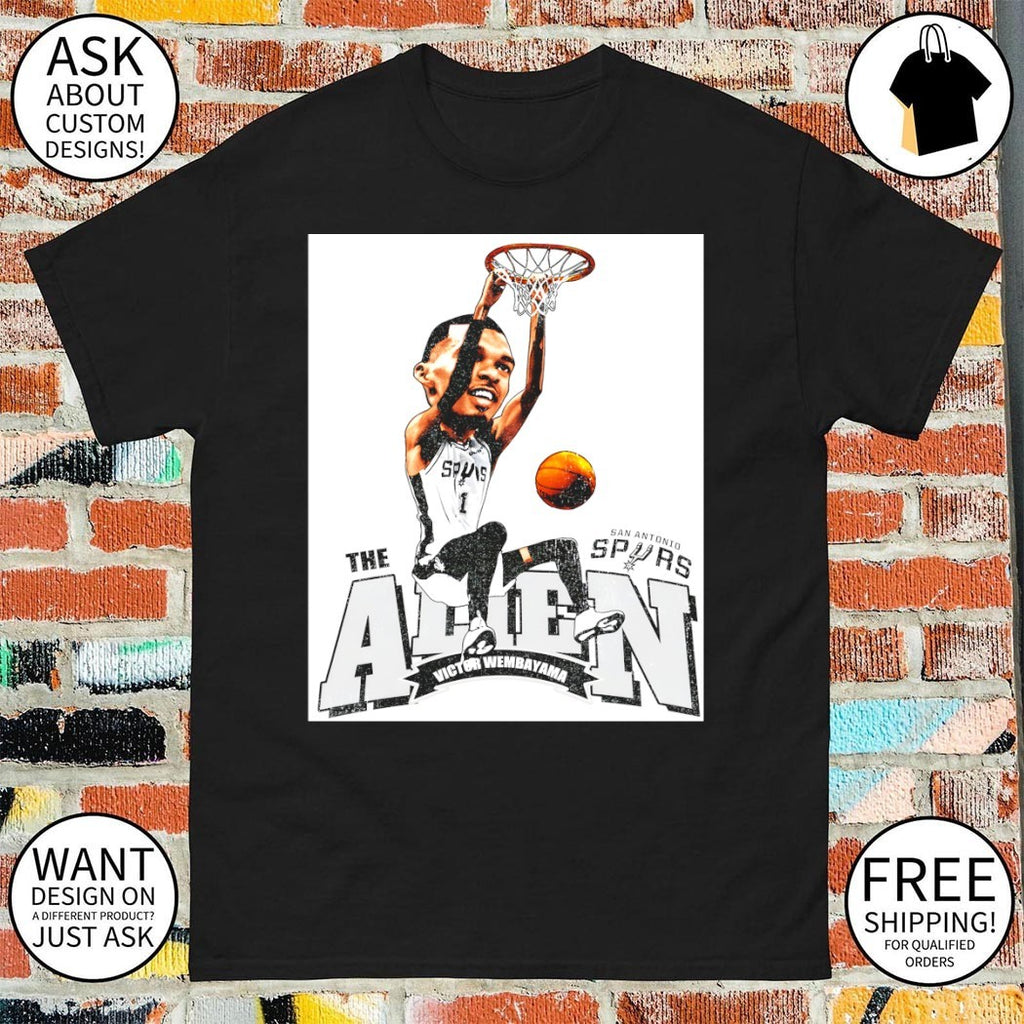 Victor Wembanyama the Alien caricature San Antonio Spurs Basketball NBA vintage shirt