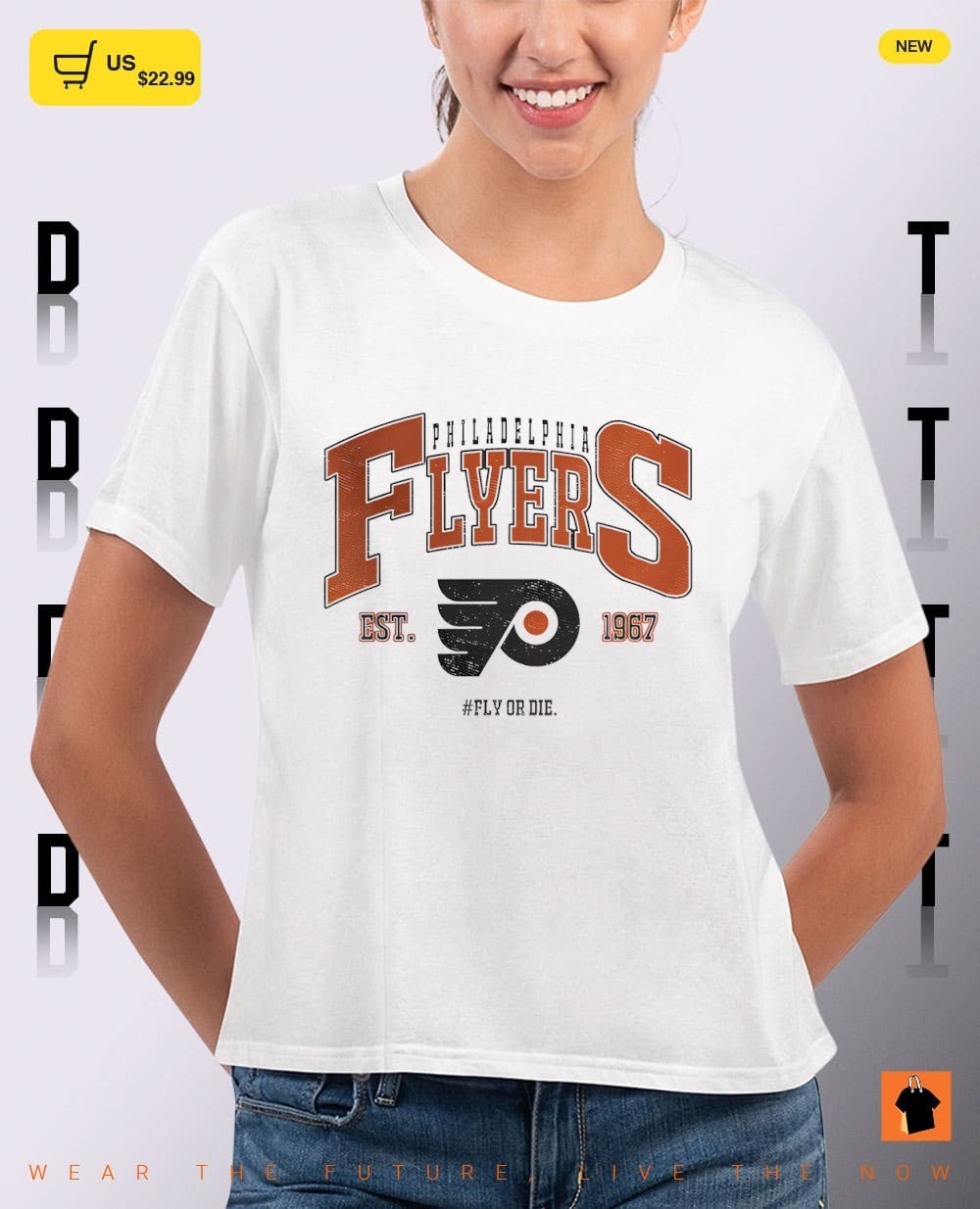 Vintage 90s Philadelphia Flyers Hockey fly or die shirt