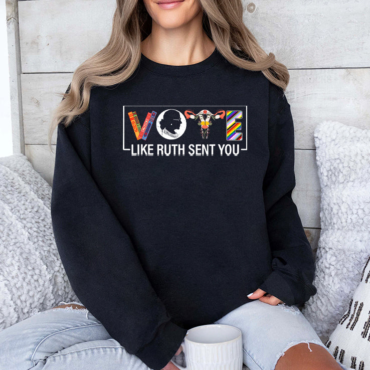 Vote Like Ruth Sent You Shirt Uterus Feminist LGBT T Shirt