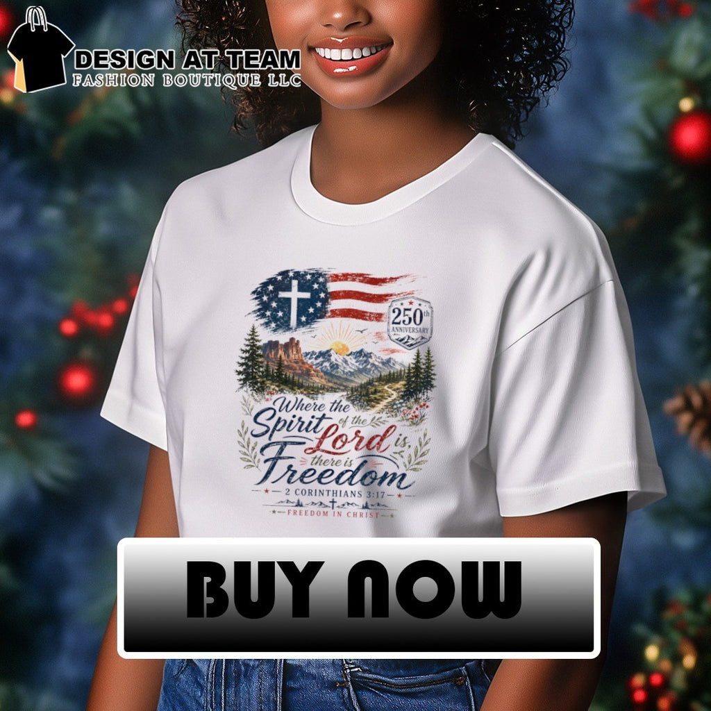 Where the Spirit of the Lord is there is Freedom American flag 4th of July shirt