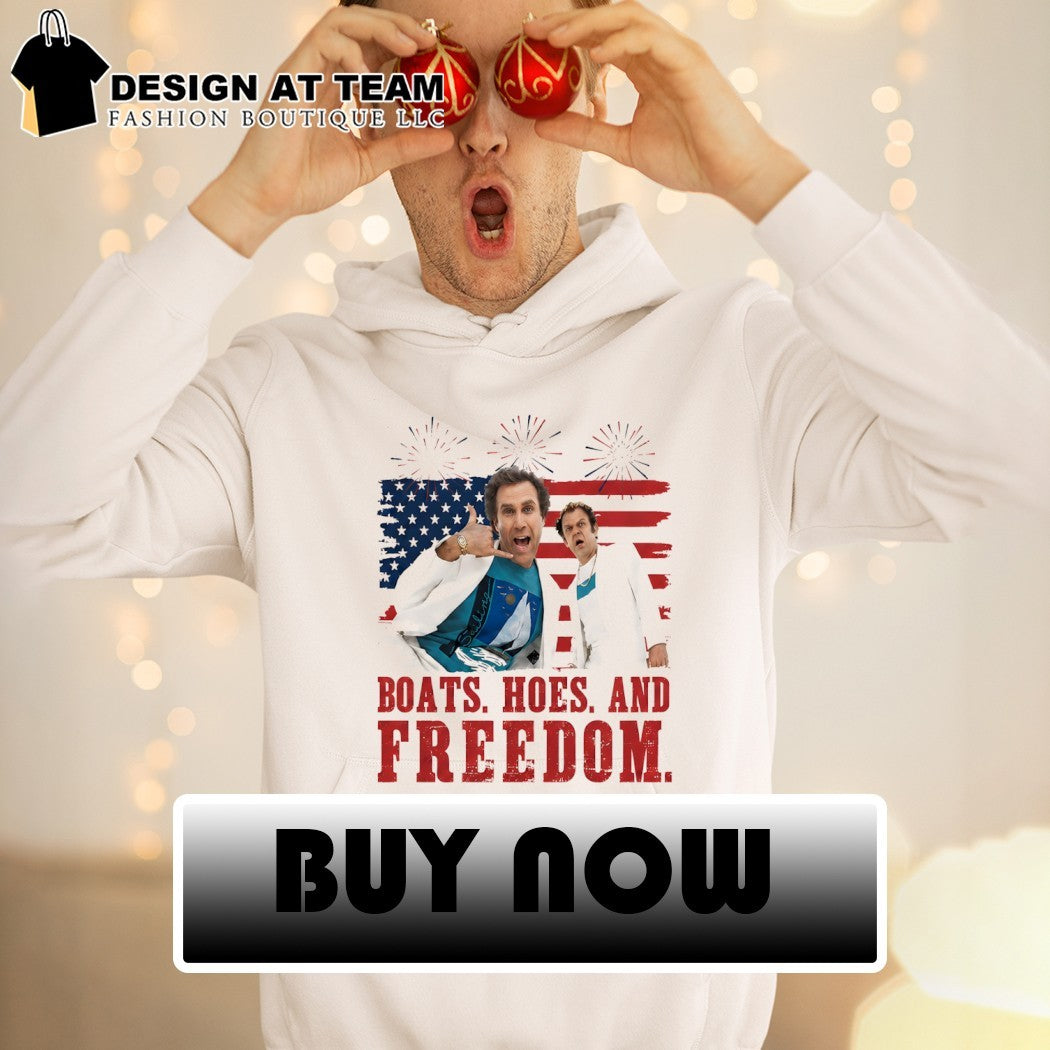 Will Ferrell John C Reilly Step Brothers Boats Hoes and Freedom American flag shirt