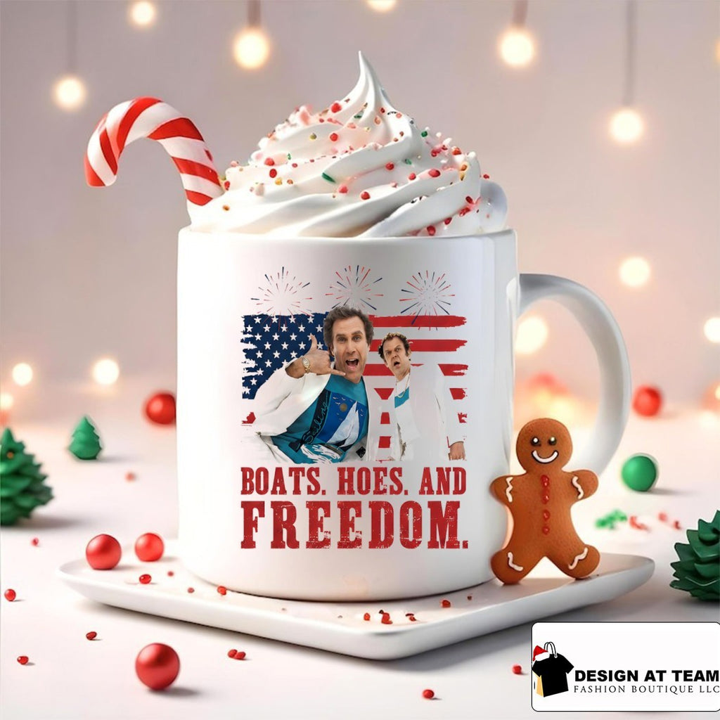 Will Ferrell John C Reilly Step Brothers Boats Hoes and Freedom American flag shirt