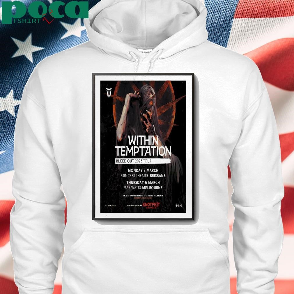 Within Temptation Mar 3 2025 Princess Theatre Brisbane Poster shirt
