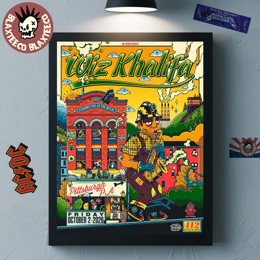 Wiz Khalifa Pittsburgh PA 2026 Event Poster At Citizens Live At The Wylie On October 2 2026 Home Decor Poster Canvas