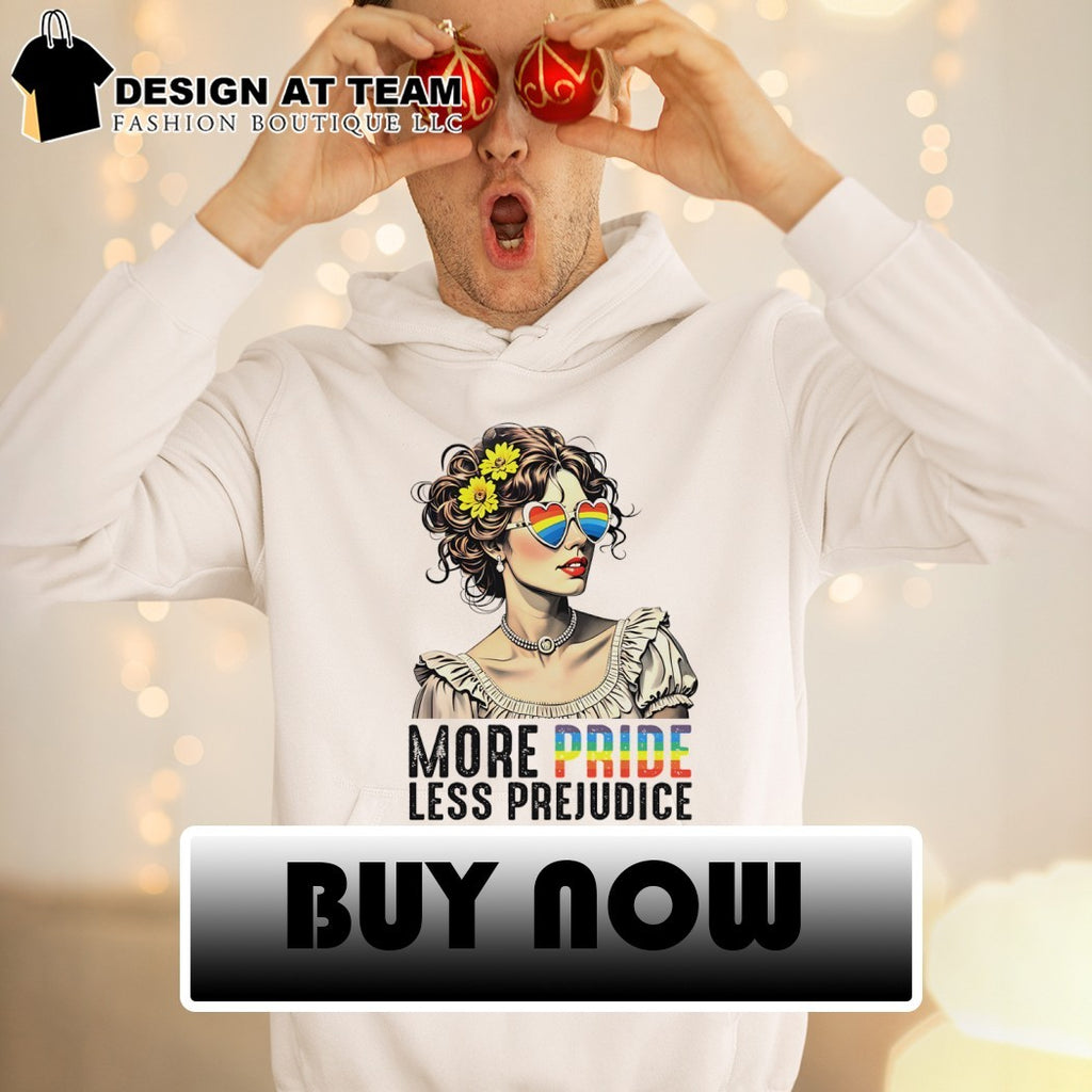 Woman with floral hair and heart glasses more pride less LGBT shirt