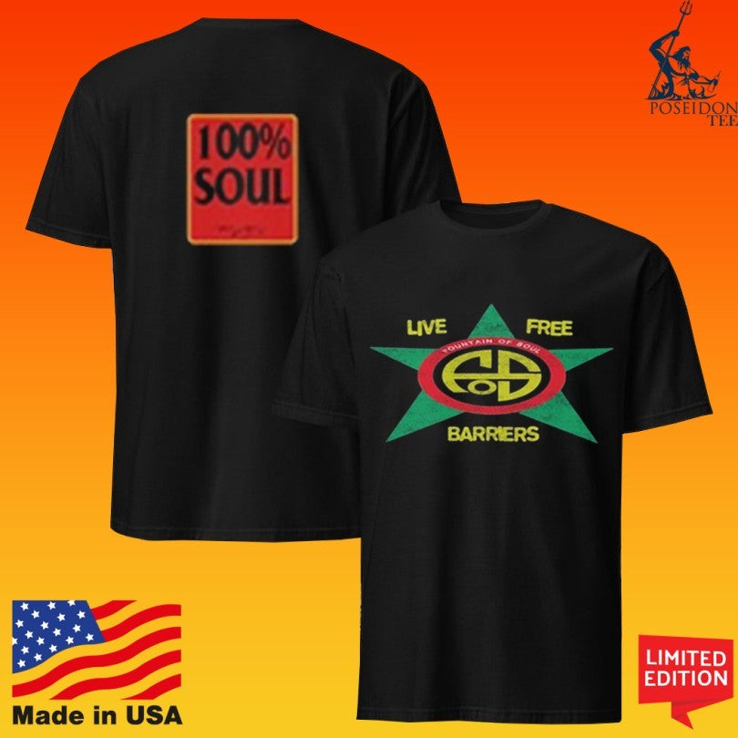 Barriers Live Free 100% Soul Black T-shirt