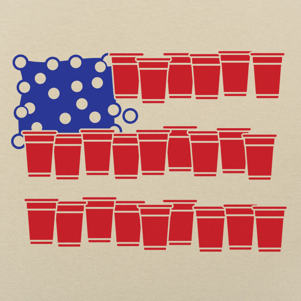 Beer Pong USA Flag Made of Red Cups and Ping Pong Balls