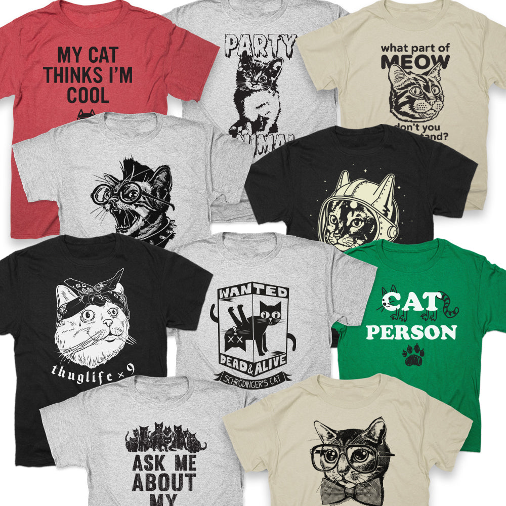 Cats Bundle - 10 Funny Cat Lover Designs
