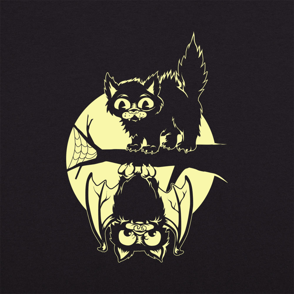 Black Cat and Bat Full Moon Halloween