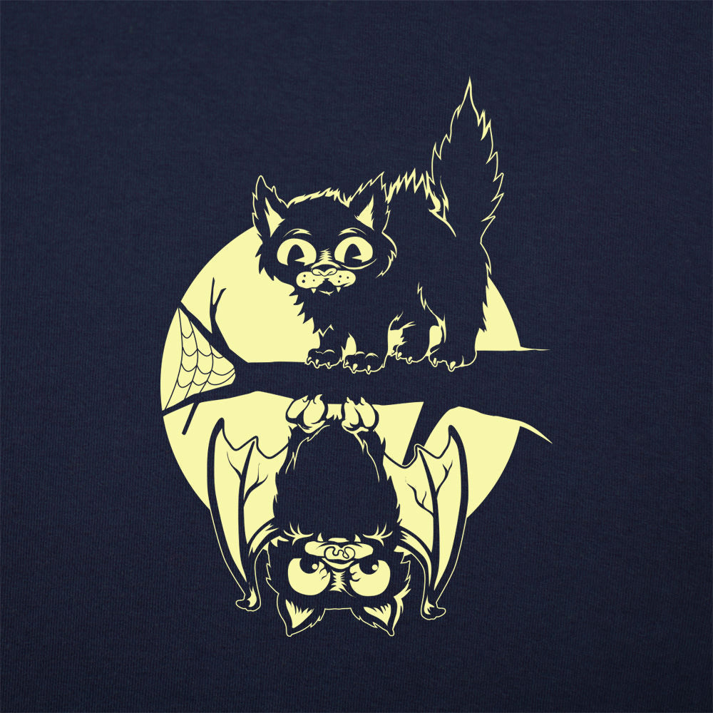 Black Cat and Bat Full Moon Halloween