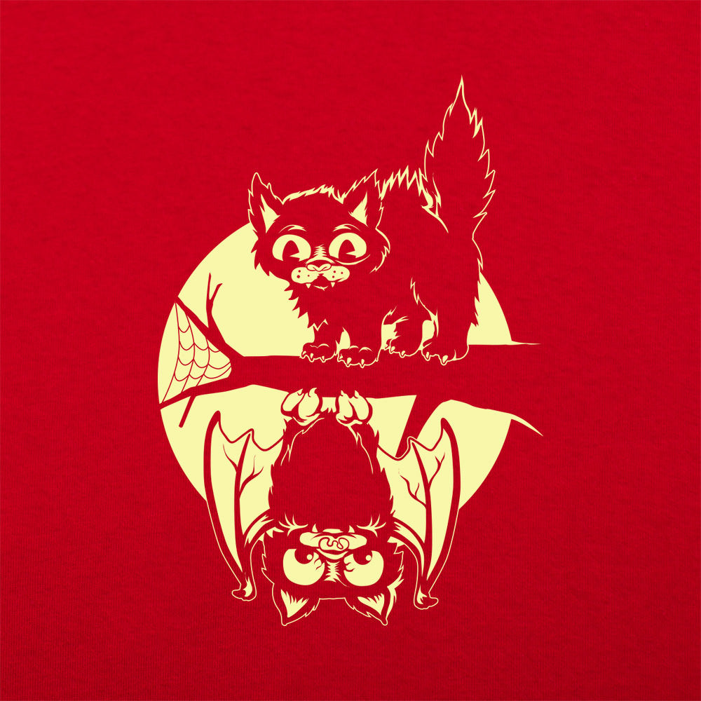 Black Cat and Bat Full Moon Halloween