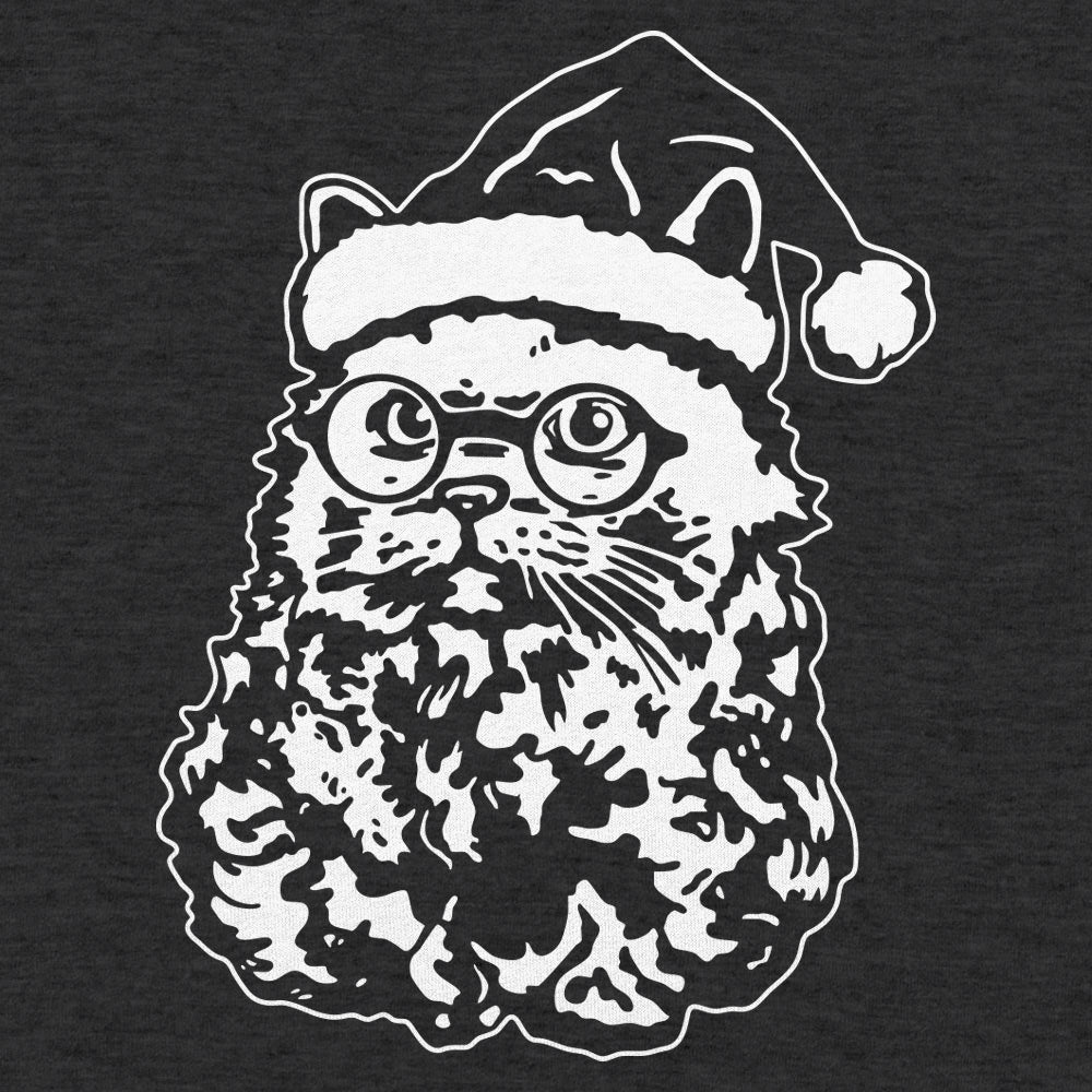 Cat Santa with Beard, Glasses, and Santa Hat