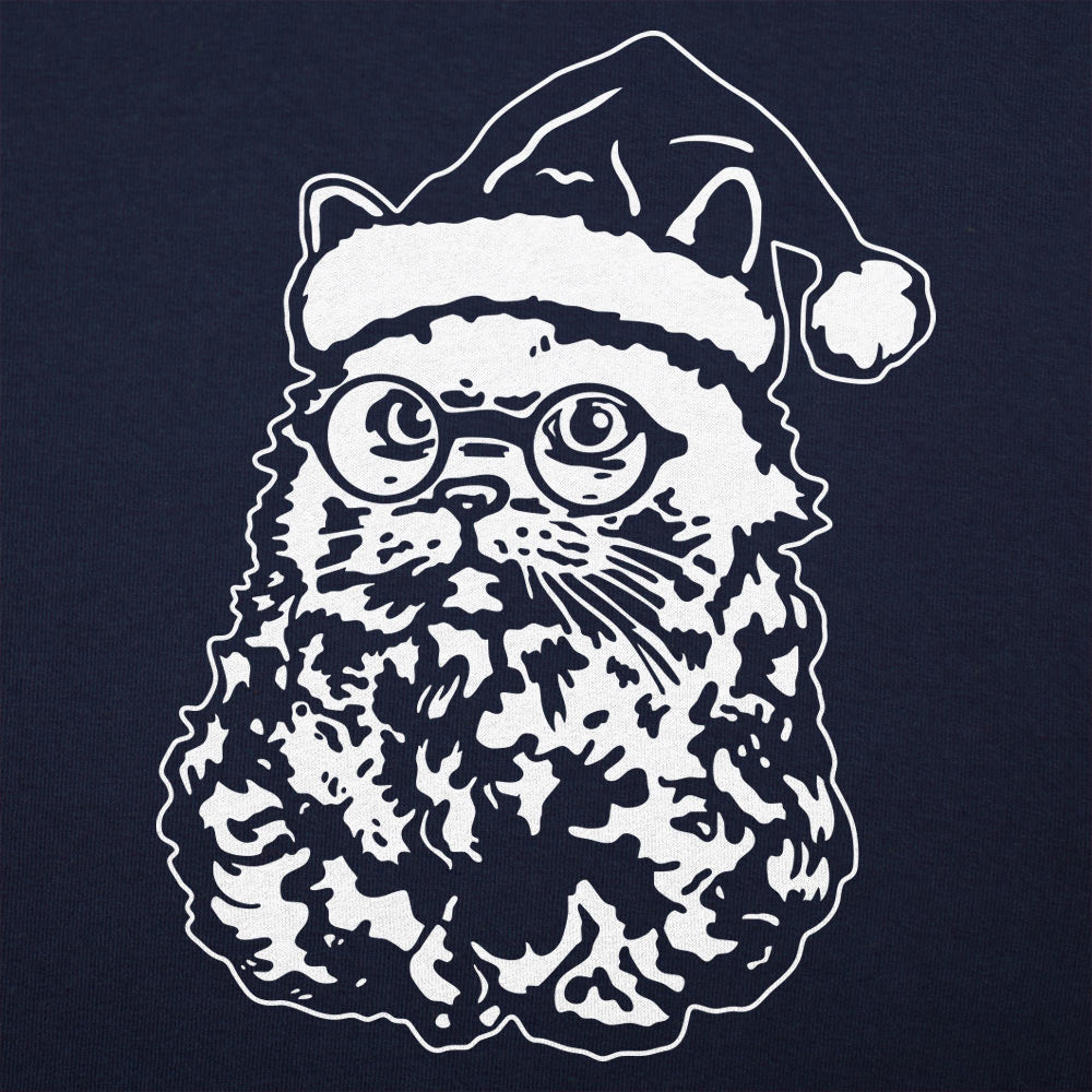 Cat Santa with Beard, Glasses, and Santa Hat