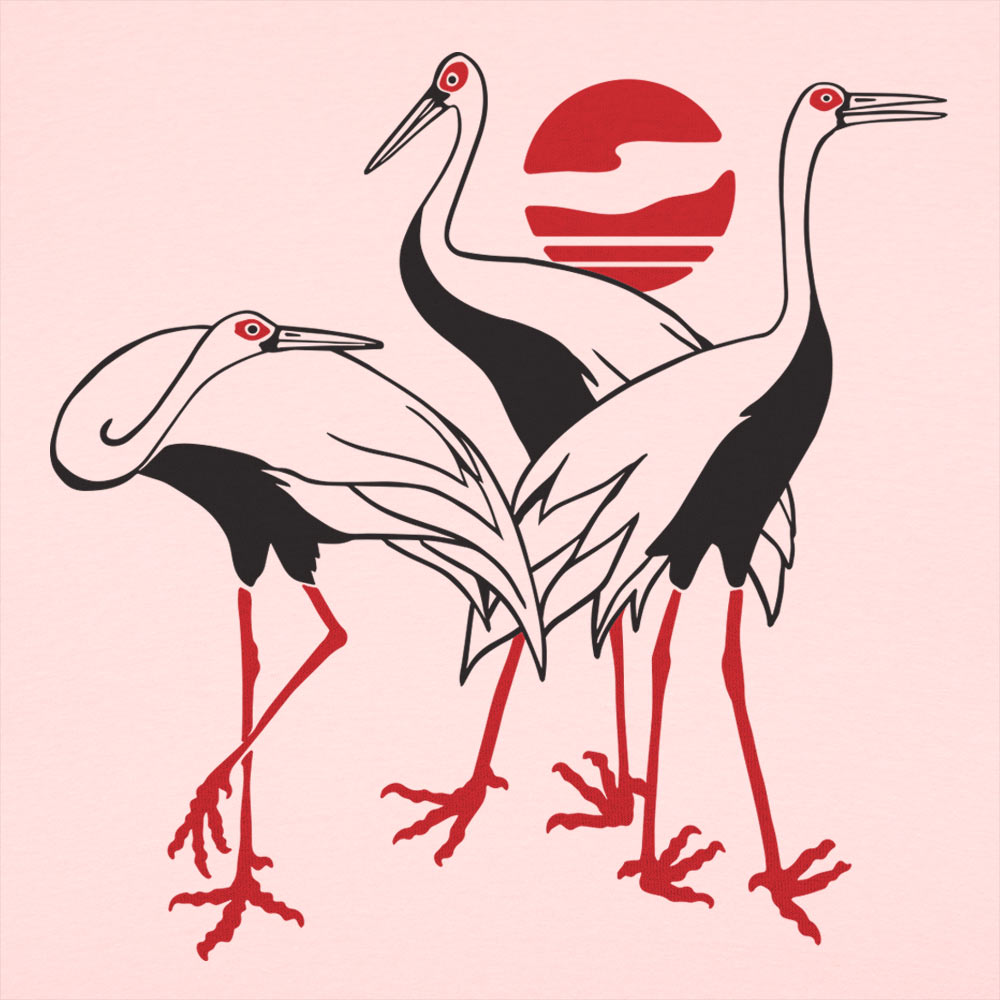 Japanese Cranes Graphic