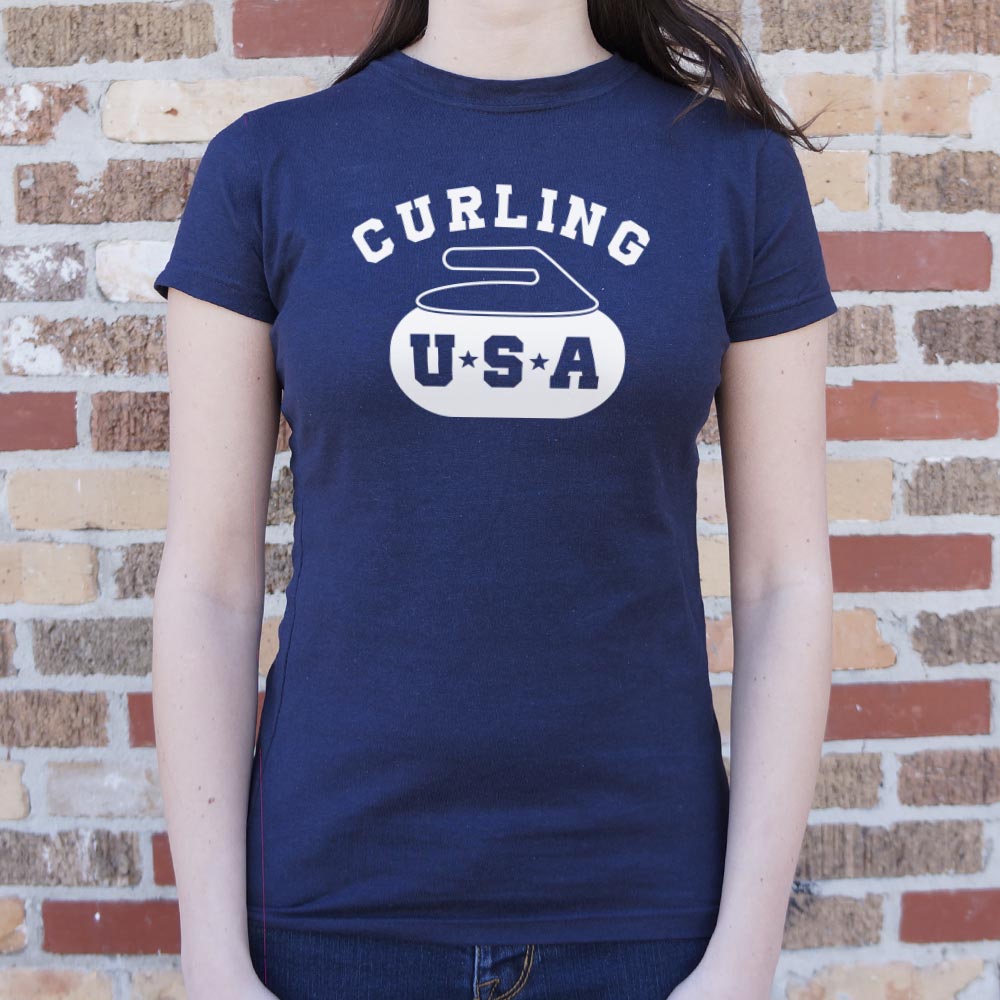 Curling USA Team Curling Stone Logo