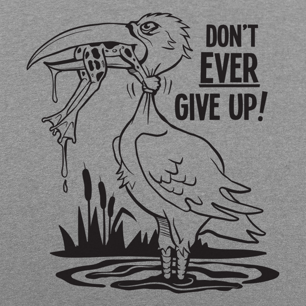 Don't Ever Give Up Stork Eating Frog