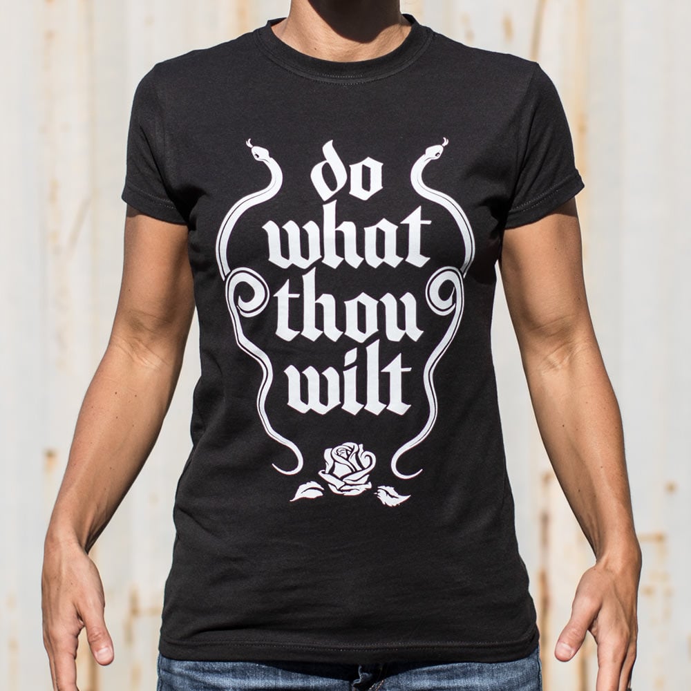 Do What Thou Wilt Twin Snakes and Rose Gothic Quote