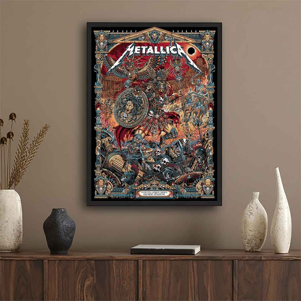 Metallica M72 Athens Pop-Up Shop Poster For Athens Greece At Olympic Stadium On May 9 2026 Art By Juan Ma Orozco Home Decor Poster Canvas