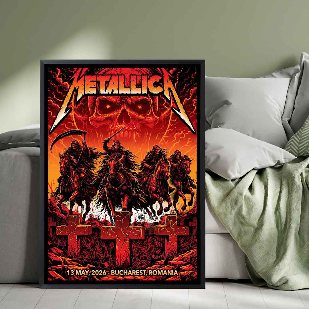 Metallica M72 Bucharest Limited Edition Merch Poster For Arena Nationala In Bucharest Romania On May 13 2026 Poster