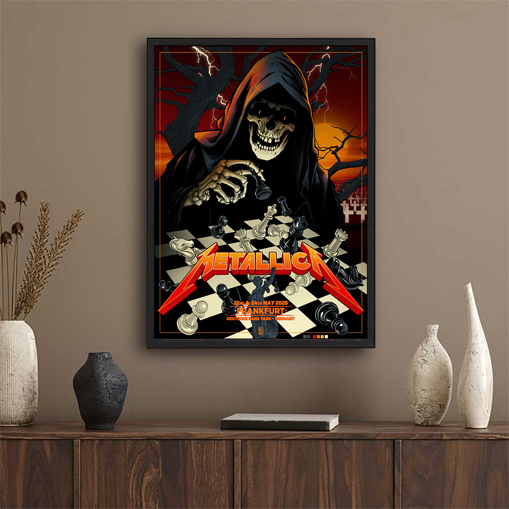 Metallica M72 Frankfurt Pop-Up Shop limited-edition poster by Vance Kelly