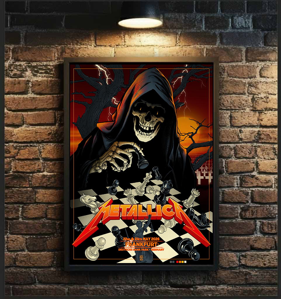 Metallica M72 Frankfurt 2026 limited-edition Poster Art By Vance Kelly Pop-Up Shop