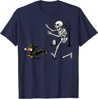 Dachshund Skeleton Bone Chase Halloween Unisex T-shirt, Sweatshirt, Hoodie (1)
