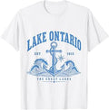 Retro Anchor Souvenir Lake Ontario 2026 Unisex T-shirt, Sweatshirt, Hoodie (1)