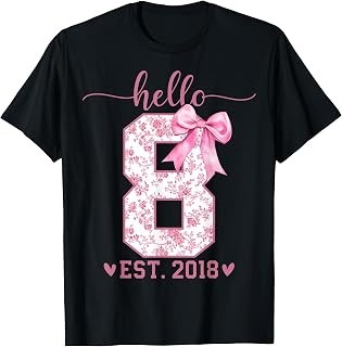 Hello Eight Est 2018 8th Birthday Coquette Bow Year Girl (1)