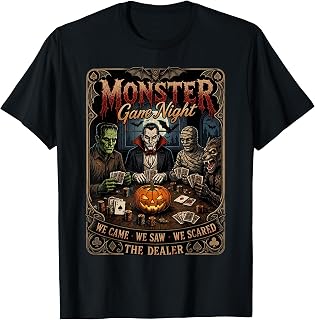 Monster Game Night Halloween Card Player Unisex T-shirt, Sweatshirt, Hoodie (1)