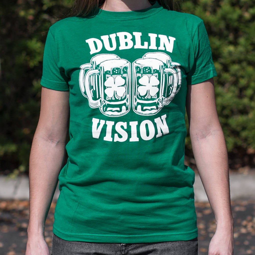 Dublin Vision Double Beer Mugs with Shamrocks