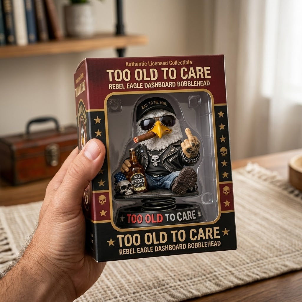 Too Old To Care Rebel Eagle Dashboard Bobblehead