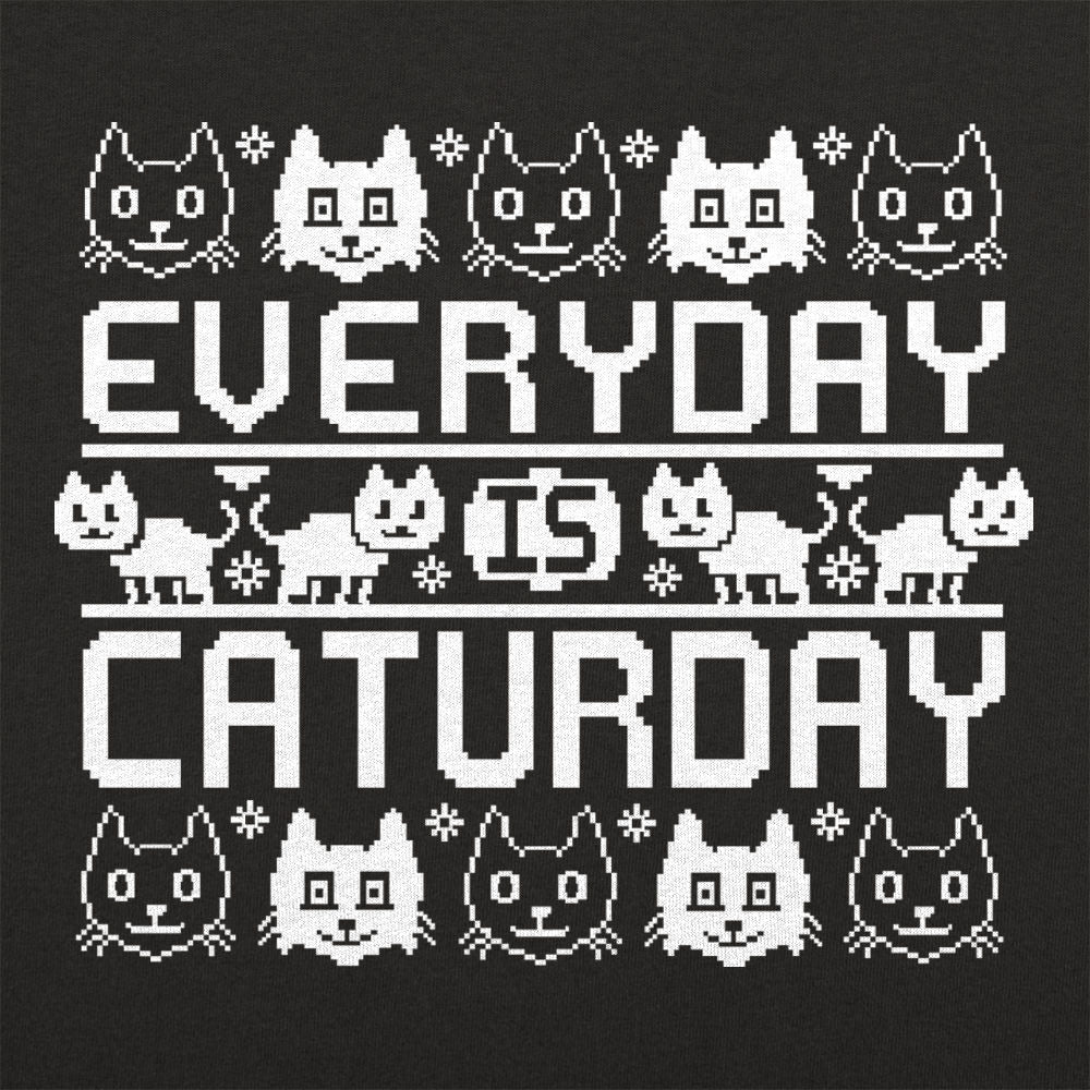 Every Day Is Caturday Ugly Sweater Style Cat Pattern