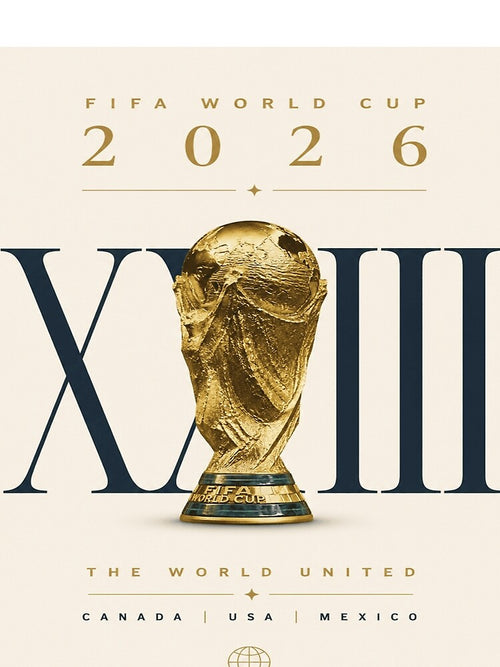 2026 World Football Championship | Minimal Gold Trophy Poster by BoomStickers18