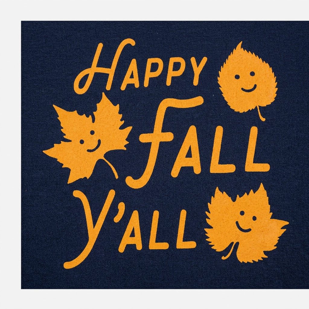 Happy Fall Y'all Smiling Autumn Leaves