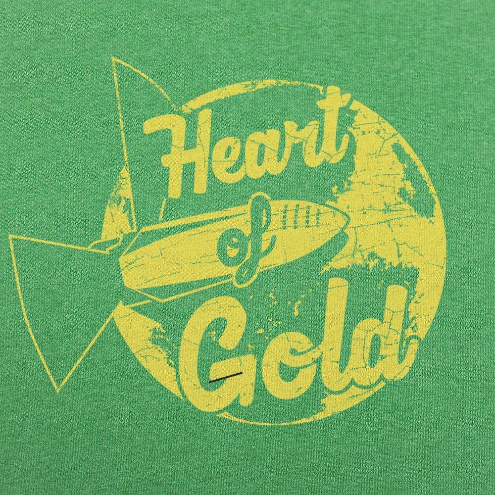 Heart Of Gold Retro Rocket Ship Emblem