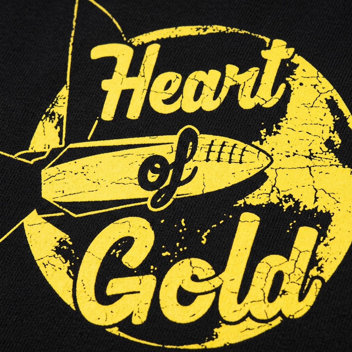 Heart Of Gold Retro Rocket Ship Emblem