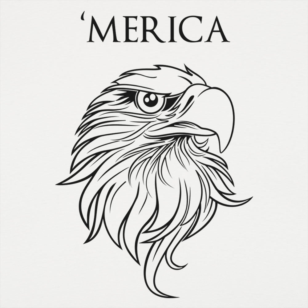 'Merica - Bald Eagle Head Patriotic Design