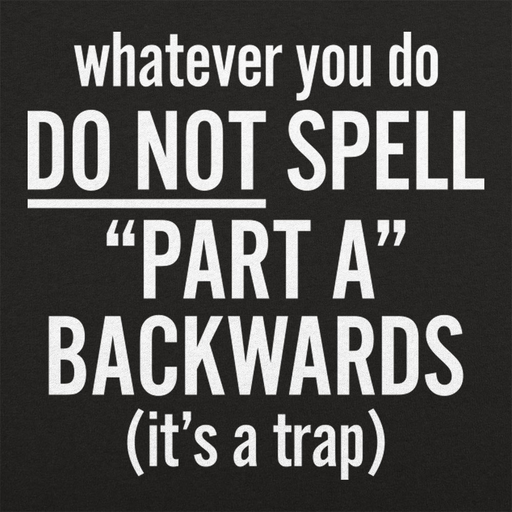 Part A Backwards Spelling Trap Joke