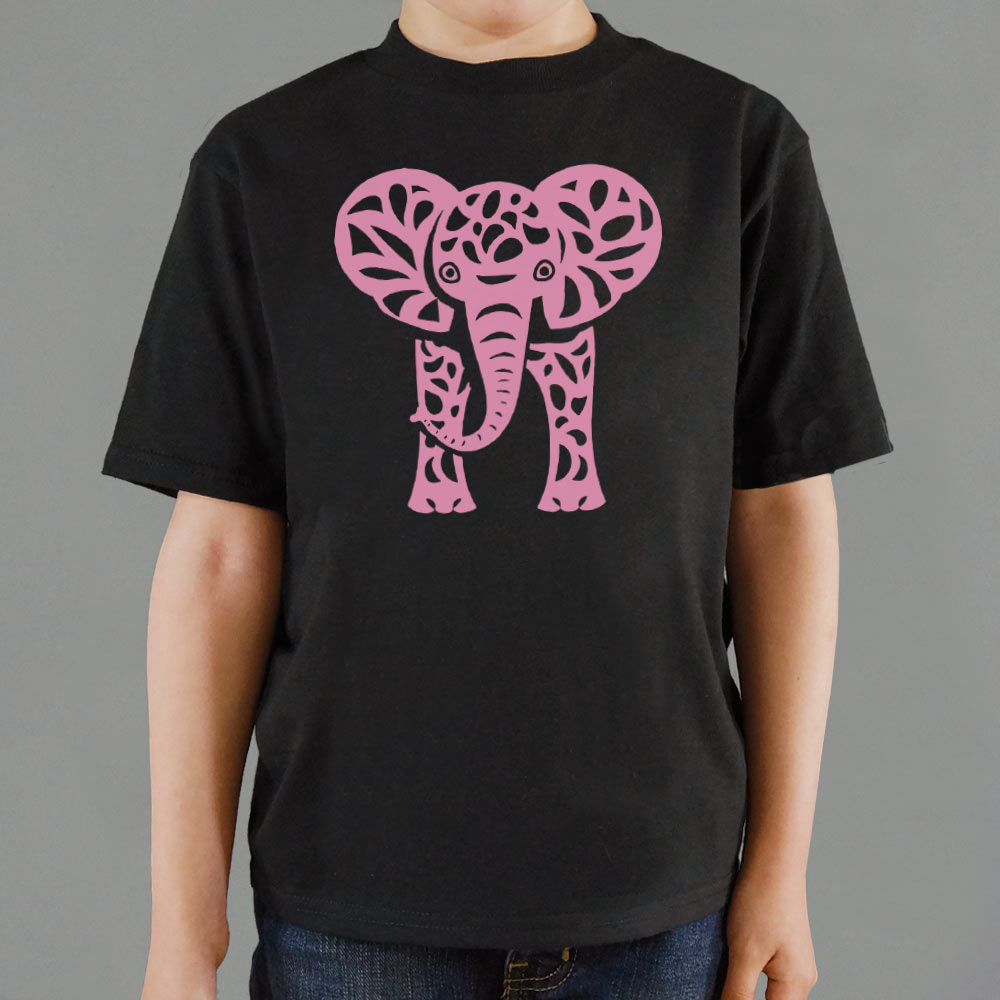 Pink Elephant - Ornamental Mosaic Elephant Design