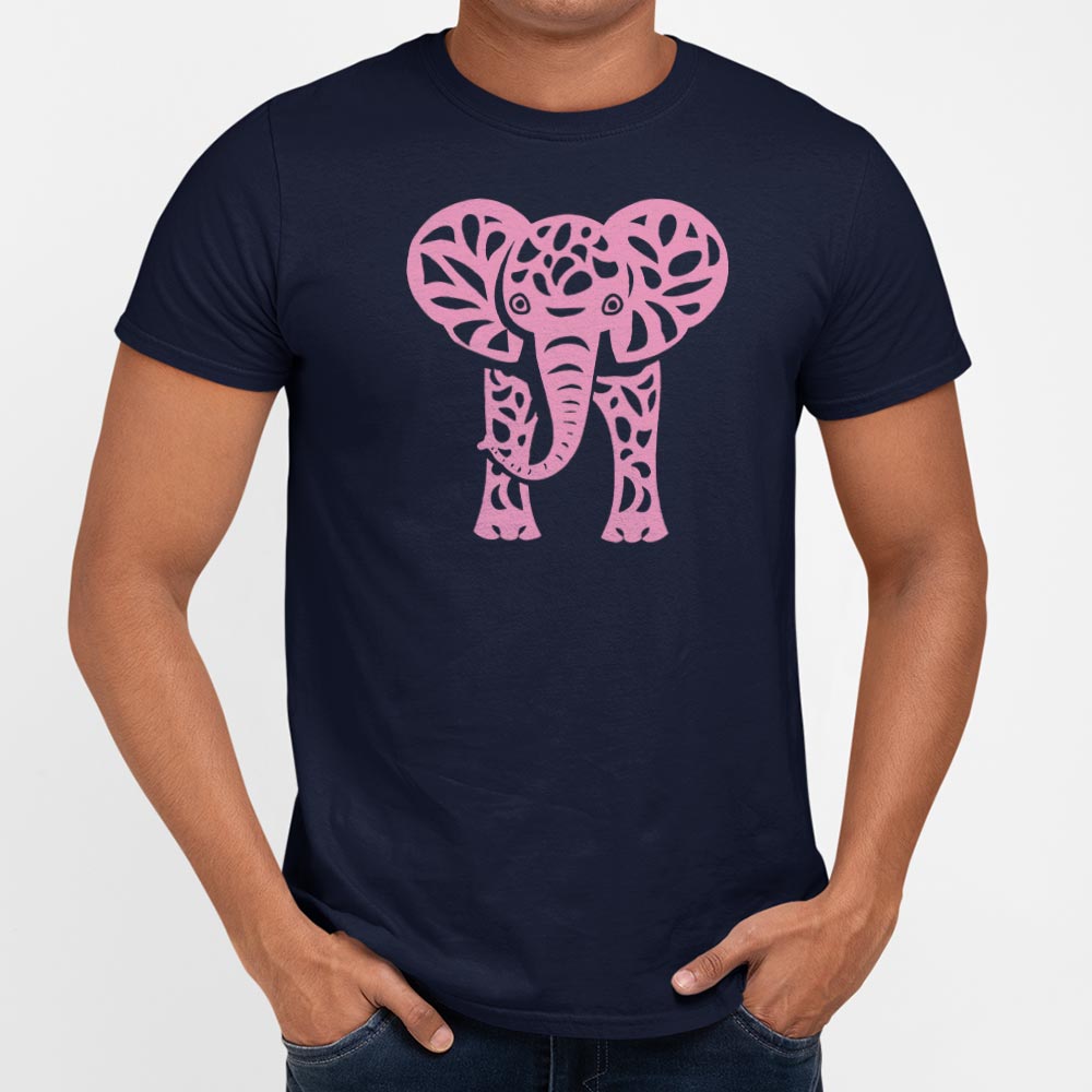 Pink Elephant - Ornamental Mosaic Elephant Design