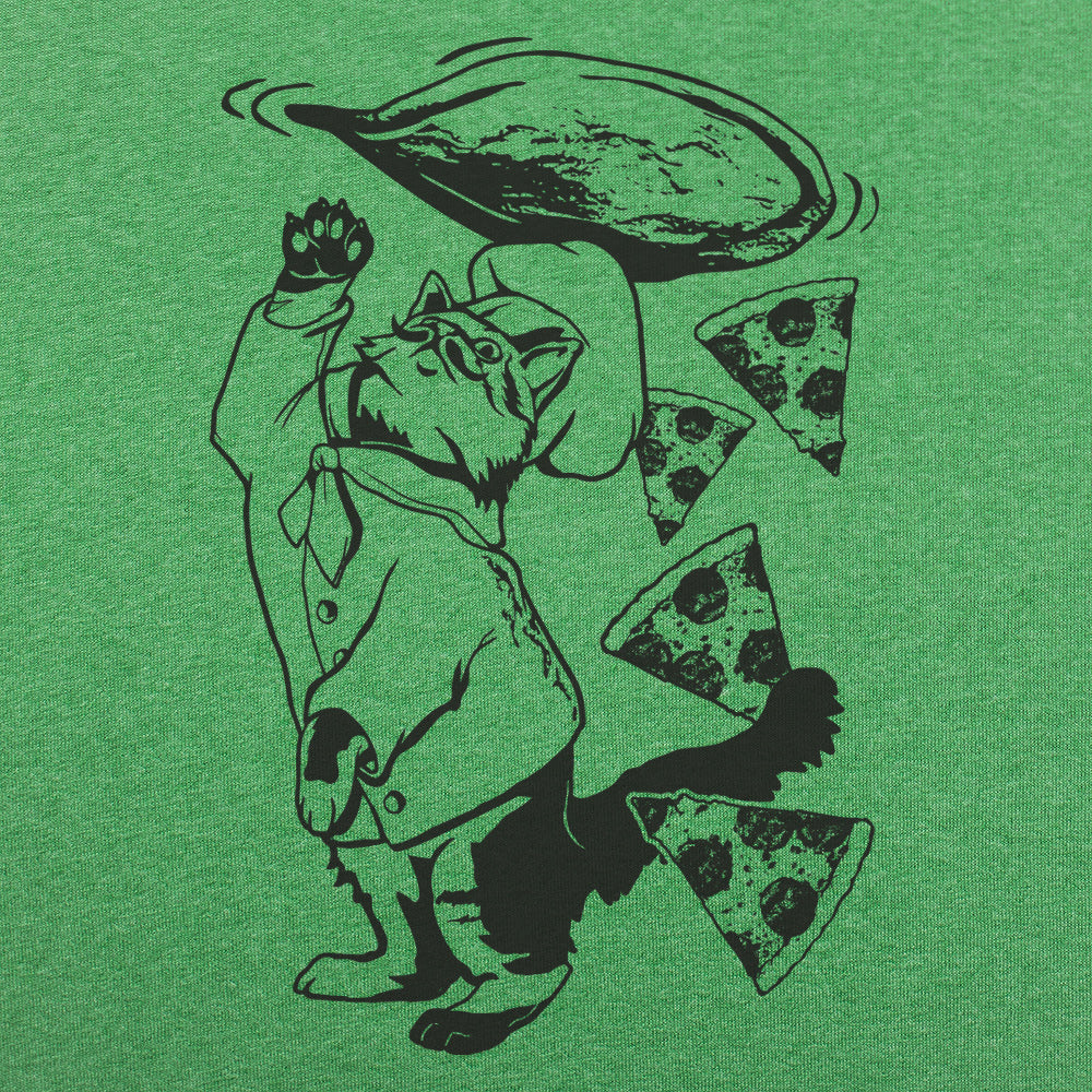 Pizza Cat Chef Tossing Dough and Pepperoni Slices
