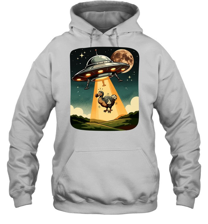 Dodo Bird abducted by UFO space spaceship night sky extraterrestrial light Shirt