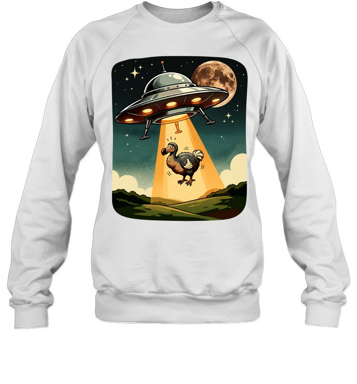 Dodo Bird abducted by UFO space spaceship night sky extraterrestrial light Shirt