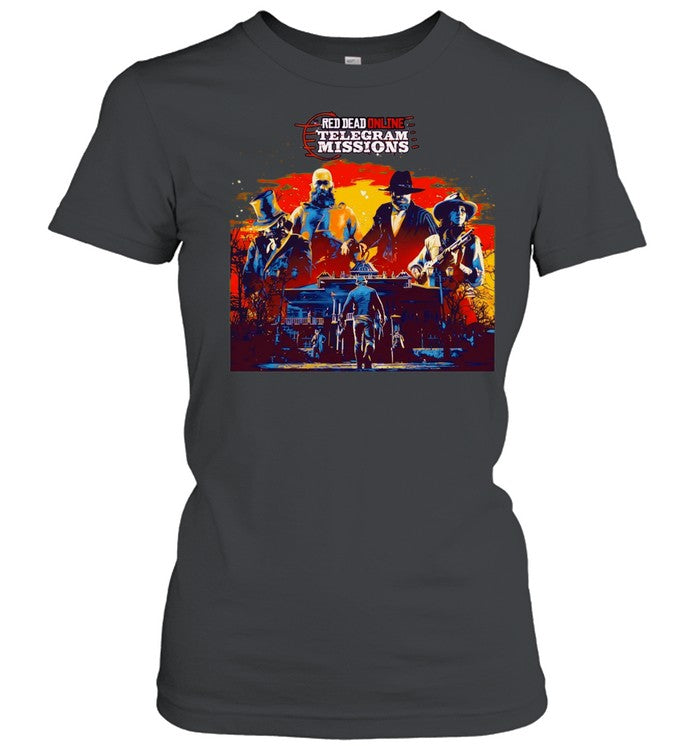 Red Dead Online Telegram Missions Characters Rockstar Games outlaw western Shirt