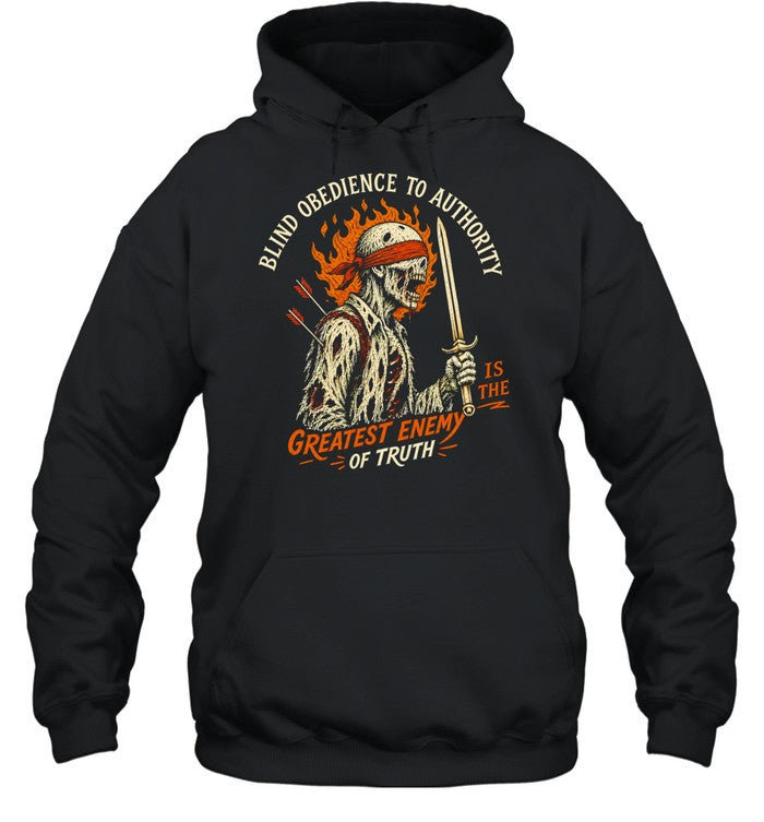 Skeleton Warrior blind obedience to authority is the greatest enemy of truth vintage Shirt