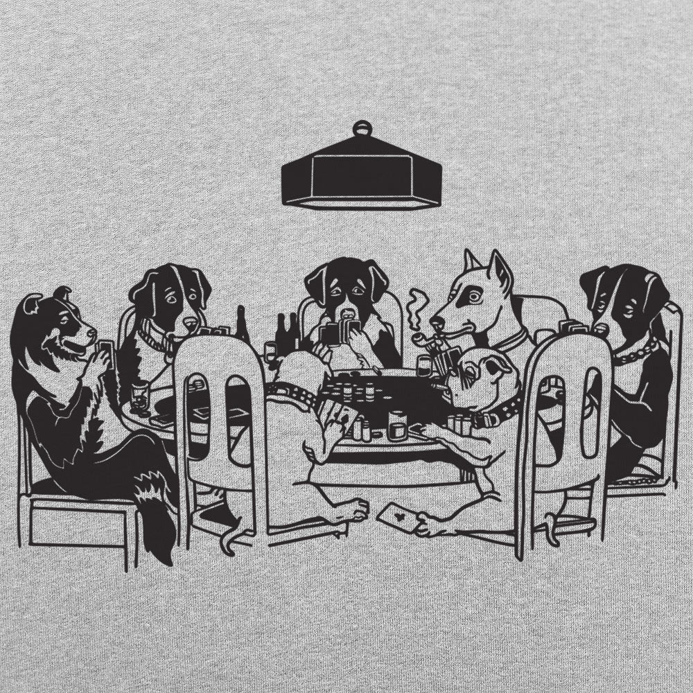 Poker Dogs Playing Cards Around the Table