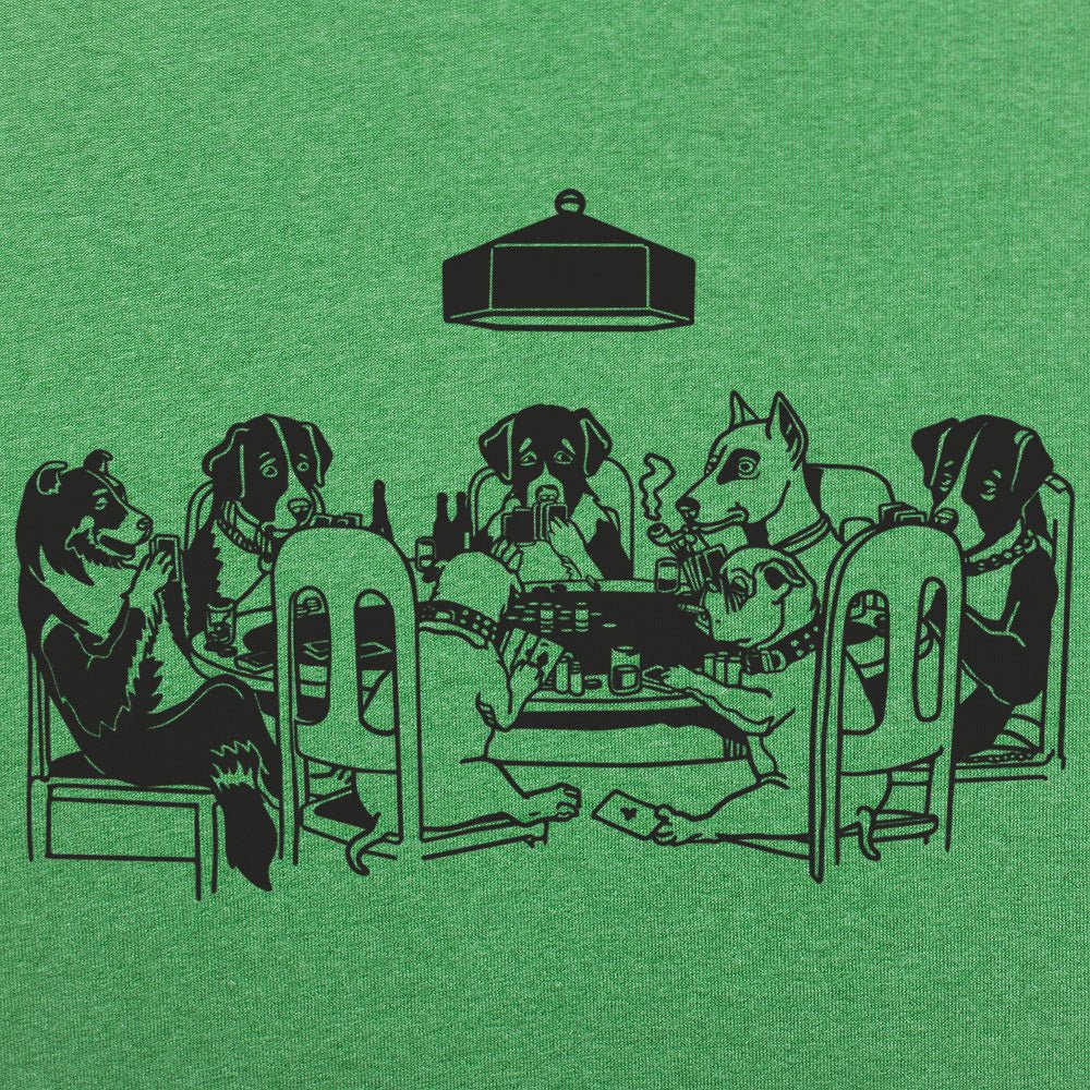 Poker Dogs Playing Cards Around the Table