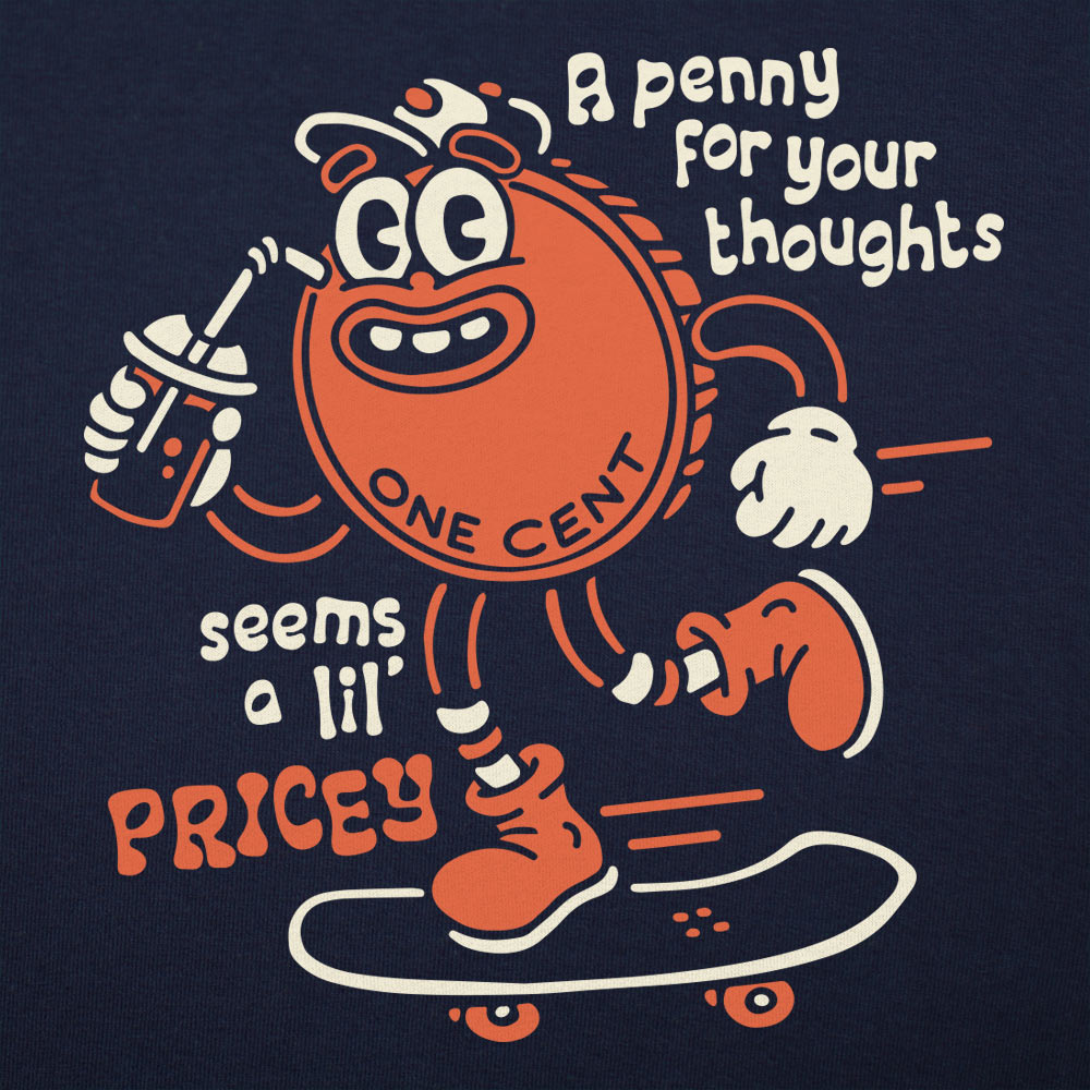 Pricey Penny - Retro Cartoon Penny Skateboarding