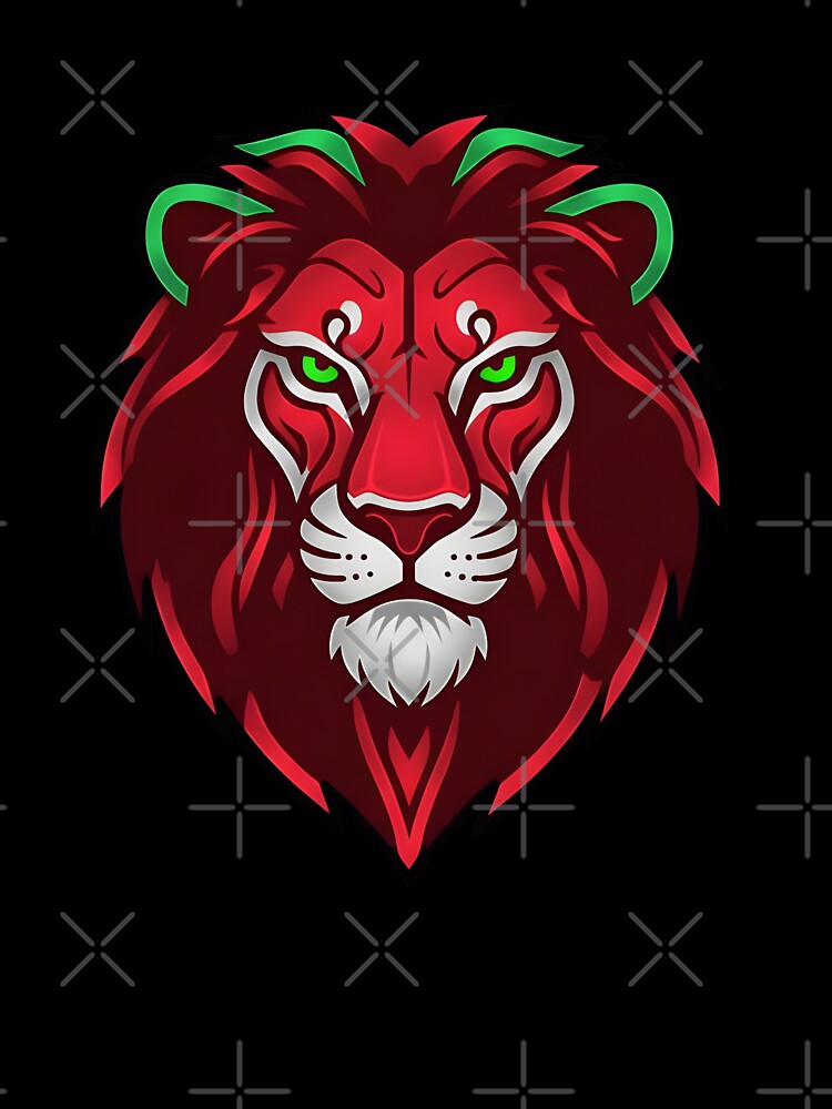 Minimalist Atlas Lion  | Moroccan Flag Colors Emblem | Dima Maghrib Sports Gear by ArtiseGraphics