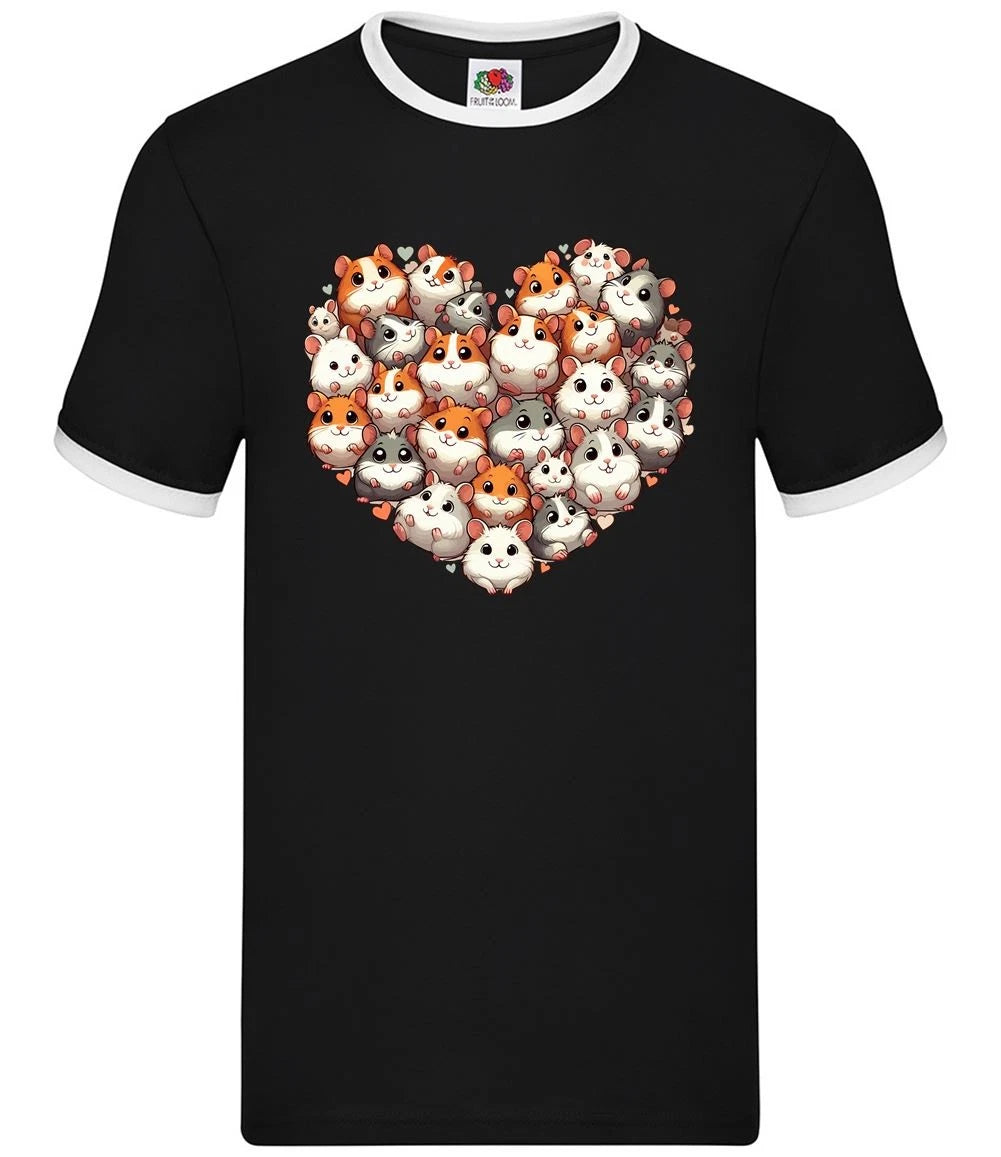 Hamster Love Heart Cute - Mens Ringer - Cute Pet Hamsters Love Pets